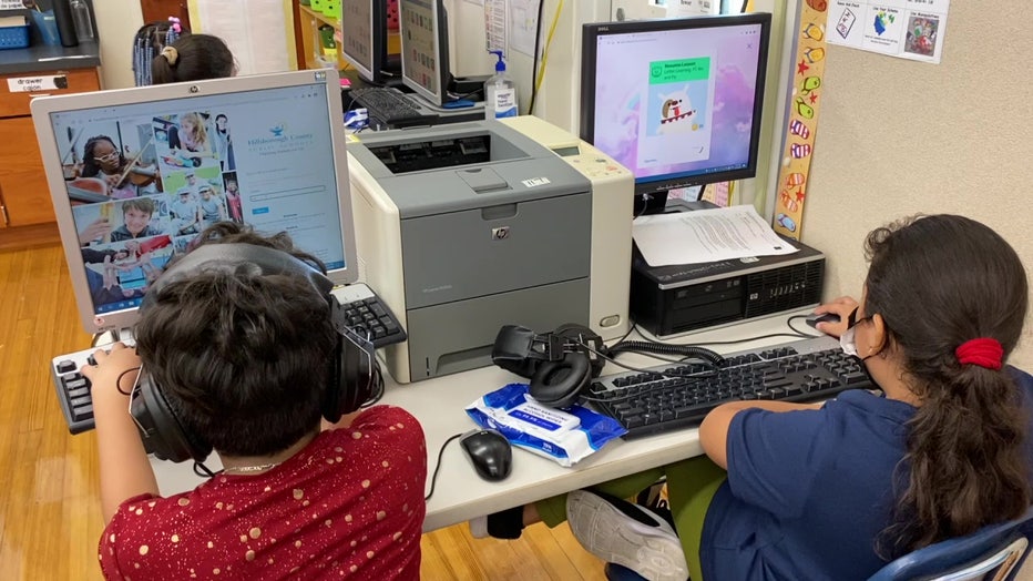 students at computer