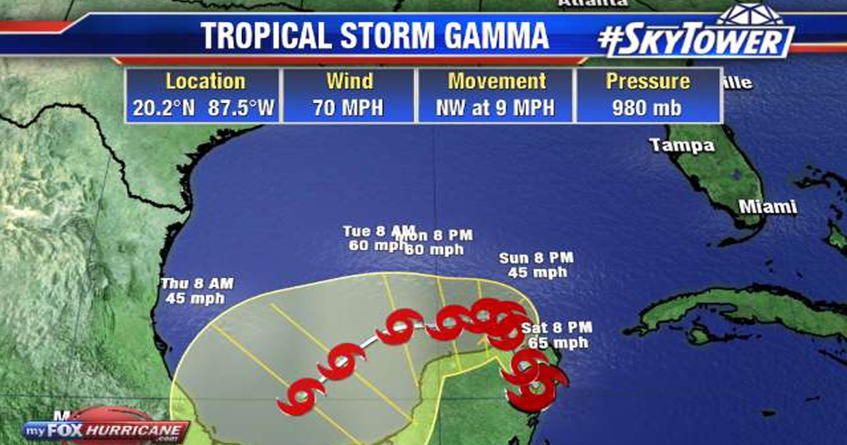 Tropical Storm Gamma strengthens as it moves across Gulf of Mexico ...