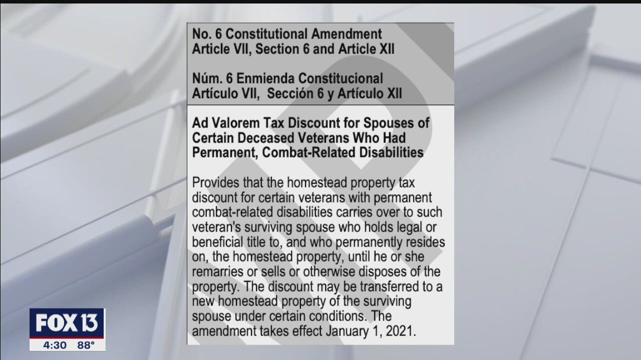 Florida Amendment 6 Explained: Transferring Veterans’ Tax Breaks | FOX ...