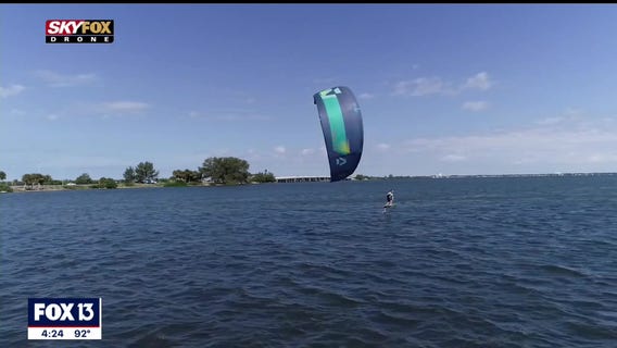 Fly along the Sunshine Skyway with one of the fastest wind-powered sports