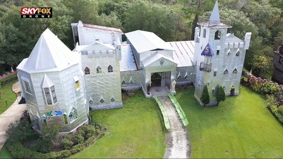 In the heart of a Florida swamp, visitors can explore this whimsical, metal-plated castle