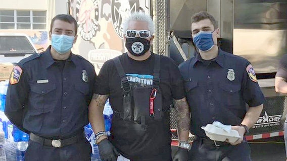 Guy Fieri feeds thousands of firefighters and first responders battling California wildfires