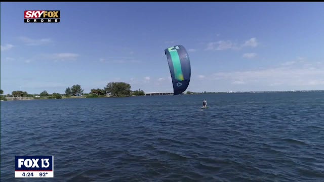 Fly along the Sunshine Skyway with one of the fastest wind-powered sports