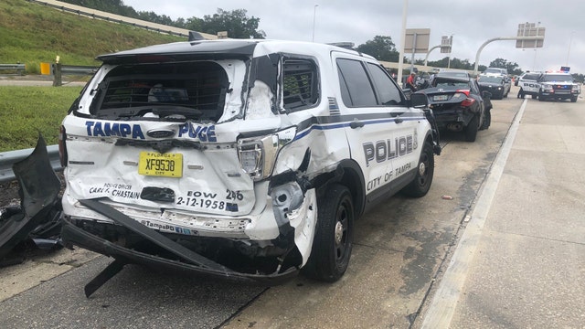 FHP: Multi-vehicle crash involving police SUV closed southbound I-275 for 2 hours near downtown Tampa