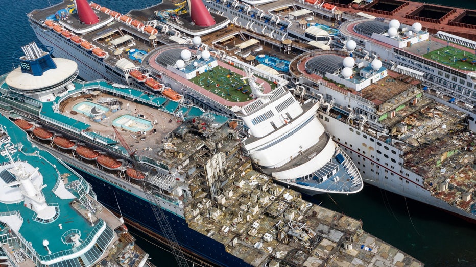 Cruise ships being dismantled and scrapped for parts, photos show