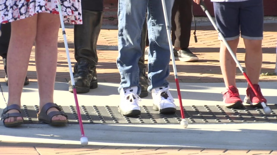 children with white canes