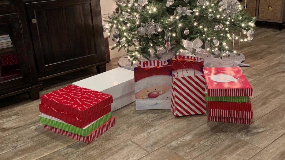 Presents around Christmas tree