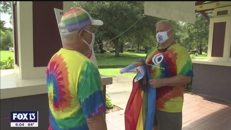 Men with flag