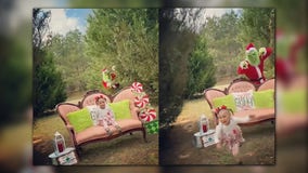 Toddler runs in terror after 'Grinch' surprises her during Christmas photo shoot