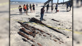 Mysterious shipwreck that may date back to 1800s emerges on Florida beach after Tropical Storm Eta