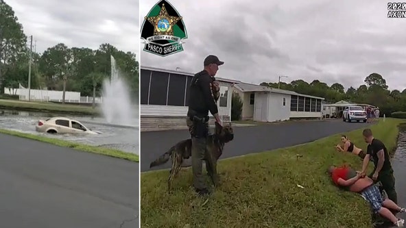 Children rescued from sinking car after suspect flees Pasco deputies, crashes into water