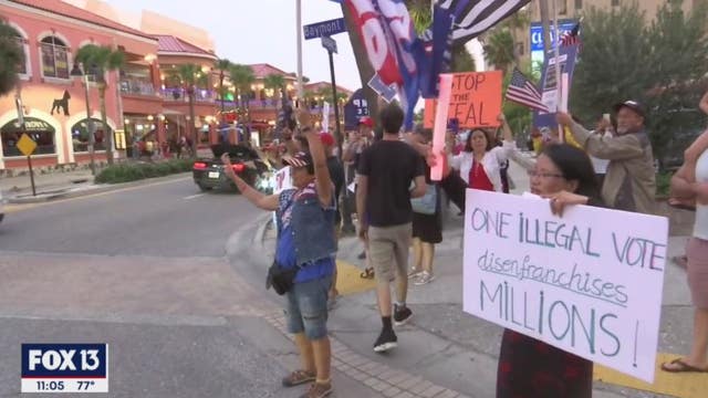 Trump supporters come together in Clearwater to hold a vigil