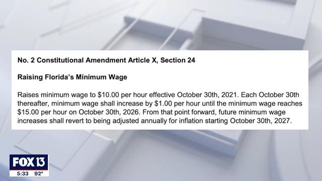 Amendment 2 passes, increasing Florida's minimum wage to $15