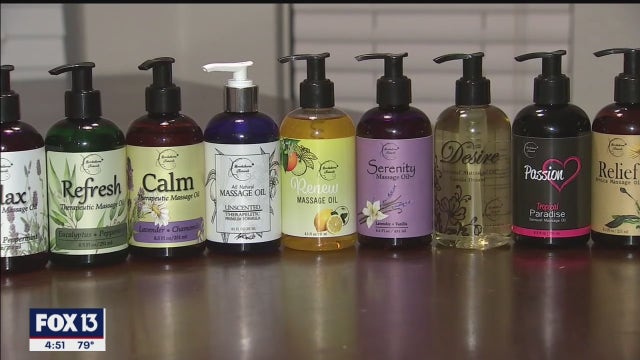 Relieve stress and shop local with massage oils made in Tampa Bay
