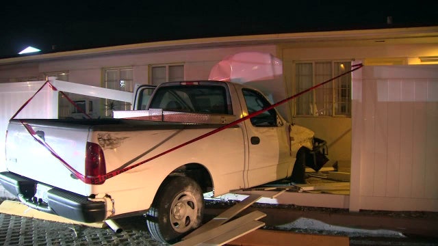 No injuries after truck slams into Treasure Island motel