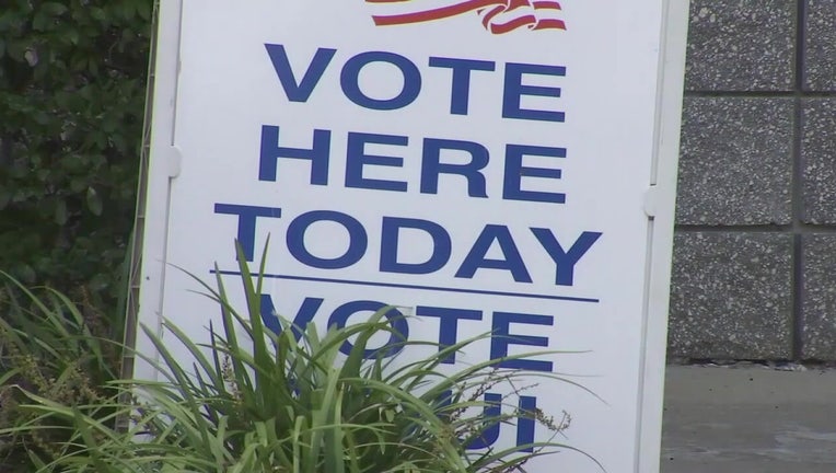 Vote sign outside polling location