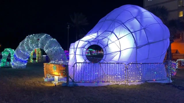 Florida non-profit turns trash into festive display to raise awareness of single-use plastic