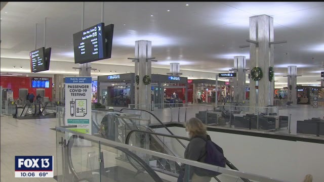 Travelers take to the skies during the holiday season