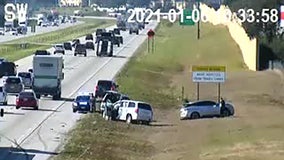 Short chase ends with crash along I-4 in Lakeland