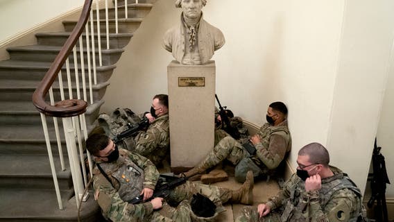 National Guard members seen sleeping on Capitol floor ahead of inauguration
