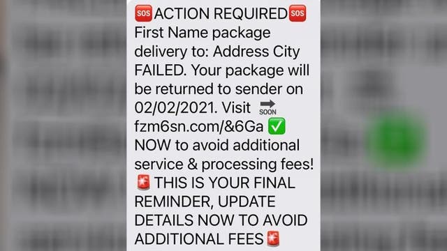 Scam text message poses as package delivery notification