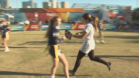 Playing like a girl takes on new meaning during flag football matchup ahead of Super Bowl