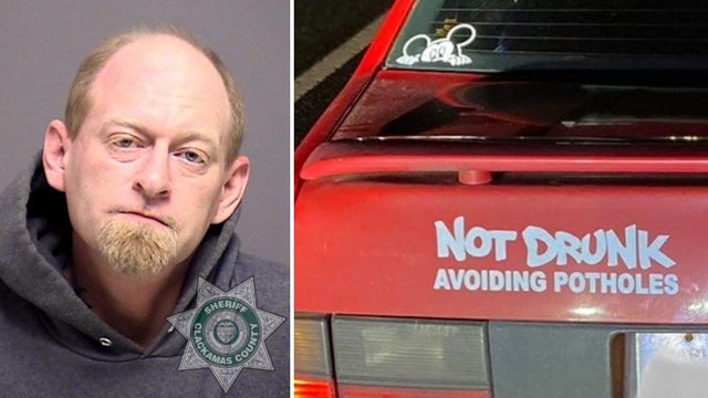 Man with ‘Not Drunk, Avoiding Potholes’ sticker arrested for DUI, Oregon sheriff says