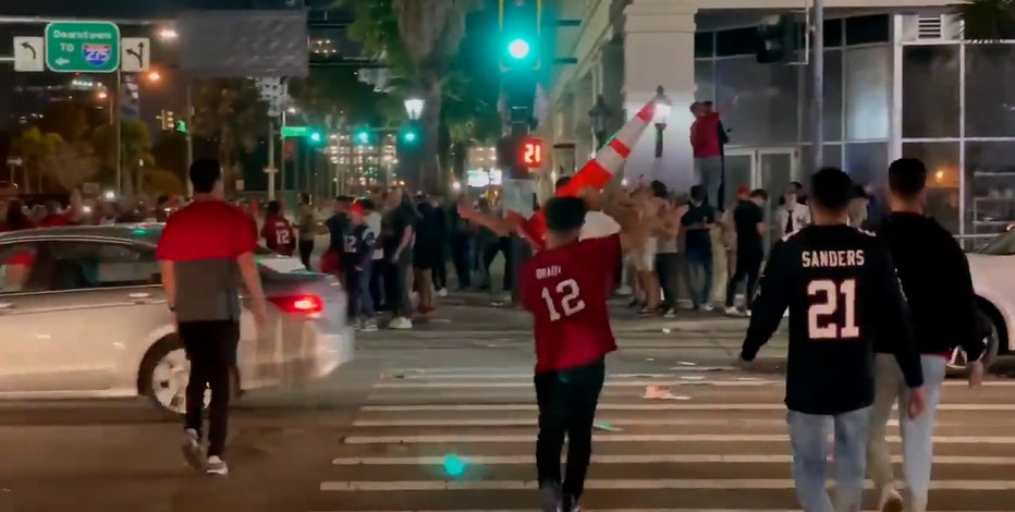 Wild Celebrations In The Streets Of Tampa Follow Bucs' Super Bowl