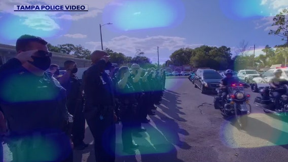 City of Tampa lights up in blue to remember fallen Officer Jesse Madsen