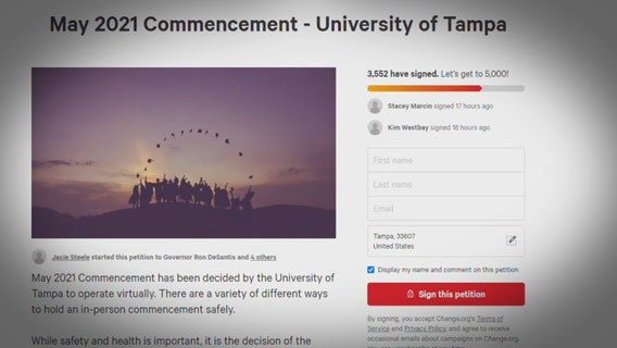 University of Tampa seniors plan alternative, in-person graduation ceremony