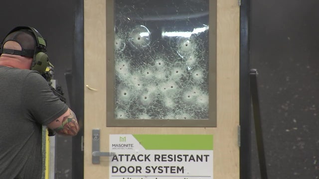 'Attack-resistant door' stands up to bullets and baseball bats, but may be no match for school budgets