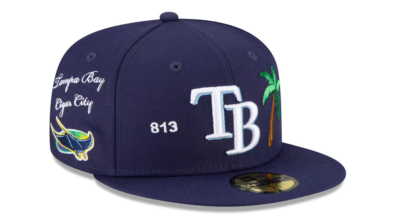 Tampa Bay Rays New Era Flamingo 59FIFTY Fitted Hat - White/Blue