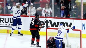 Goodrow helps Lightning beat Hurricanes 2-1 in series opener