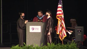 Members of class of 2020 finally walk in graduation ceremony 1 year later