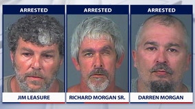 3 arrested after victim spots men fishing from stolen boat on lake near home, deputies say