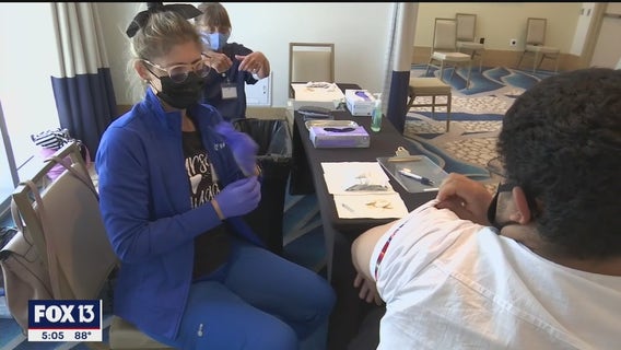 Nurses bring vaccines to hotel, hospitality workers on Clearwater Beach