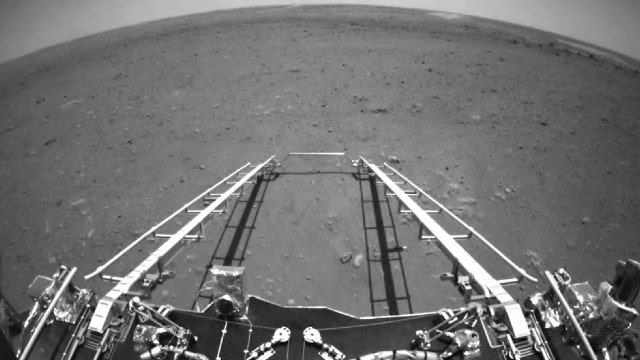 China's Zhuron Mars rover sends back first images