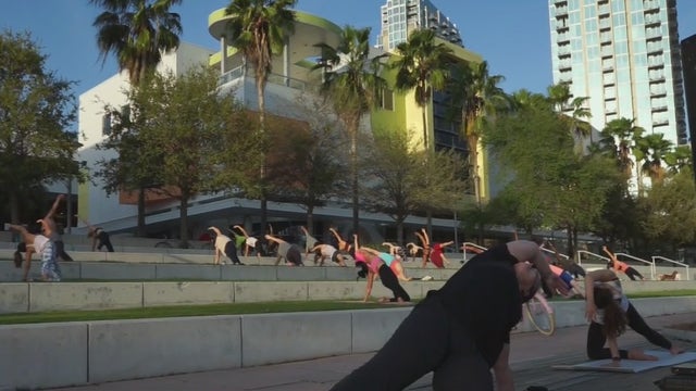 Workout for free in downtown Tampa