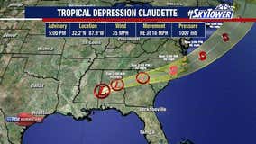 Claudette downgraded to Tropical Depression