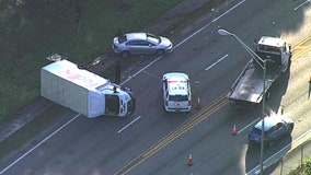 Crash involving FedEx truck closes portion of Busch Boulevard in Tampa