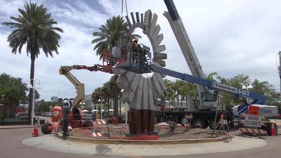$200,000 sculpture under construction in St. Pete’s Edge District