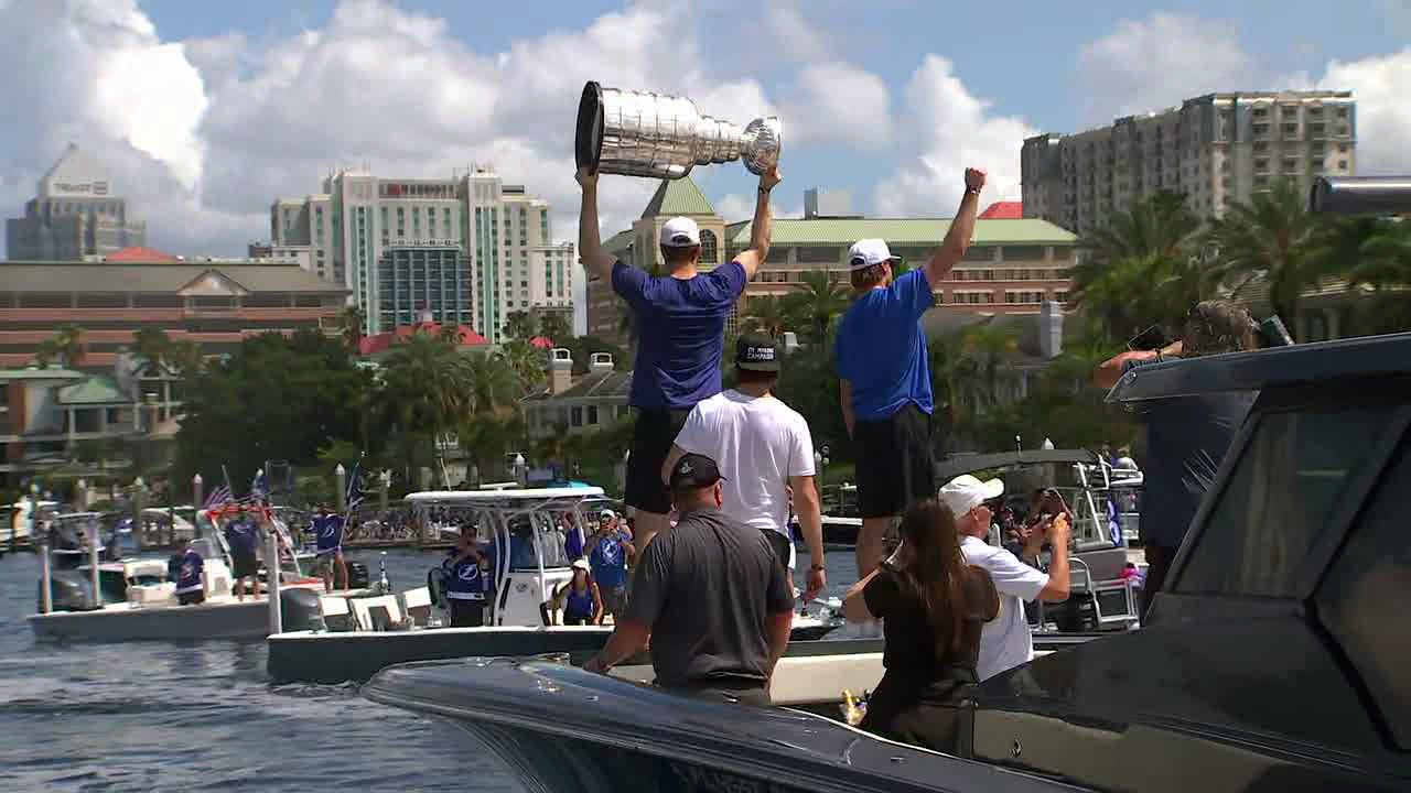 Tampa Bay Lightning 2021 Stanley Cup victory boat parade
