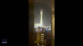 Video captures lightning strike Strat Tower during Vegas thunderstorm