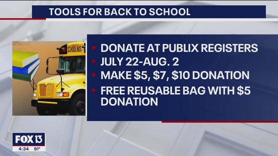 FOX 13 teams up with Publix for 'Tools for Back To School' program