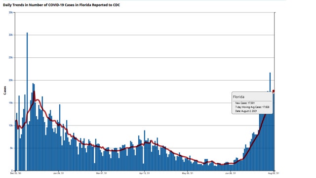 Nearly 51,000 new COVID-19 cases reported in Florida over 3-day period