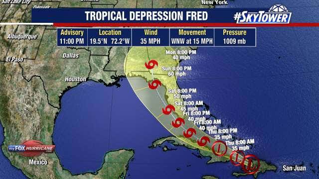 Fred downgraded to tropical depression over Haiti, Dominican Republic