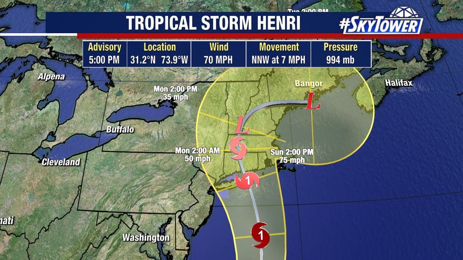 Hurricane watch issued as Tropical Storm Henri tracks toward New England