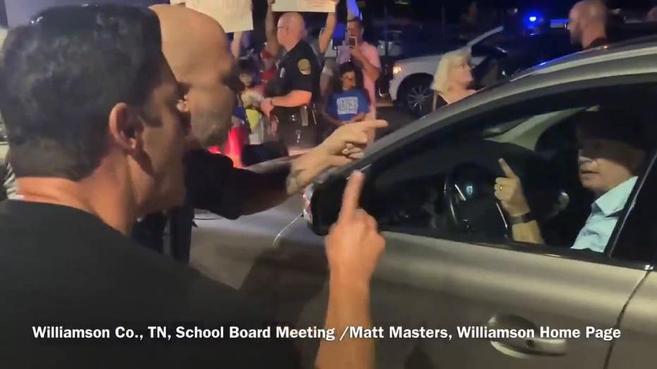 Mask protest Tennessee school board meeting