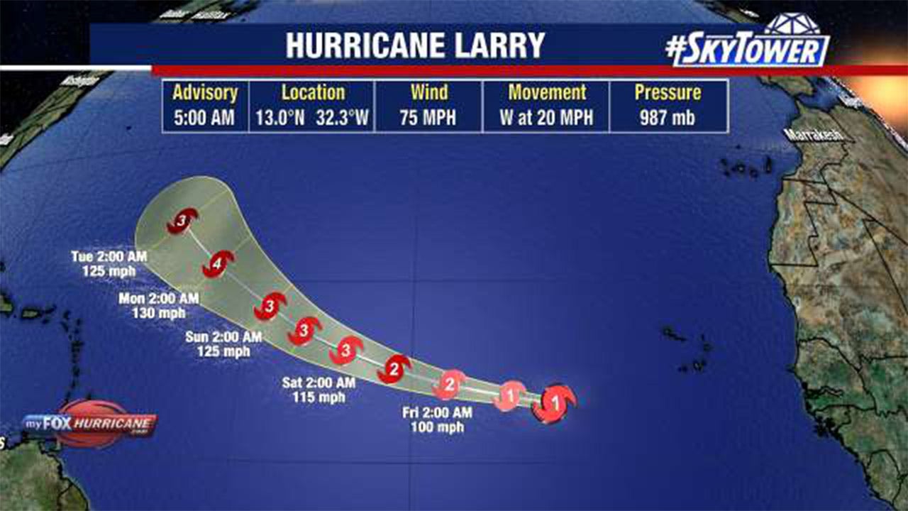 Hurricane Larry forms in eastern Atlantic; no immediate threat to U.S.