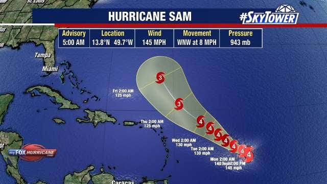 Hurricane Sam intensity could fluctuate, but not a 'U.S. concern'